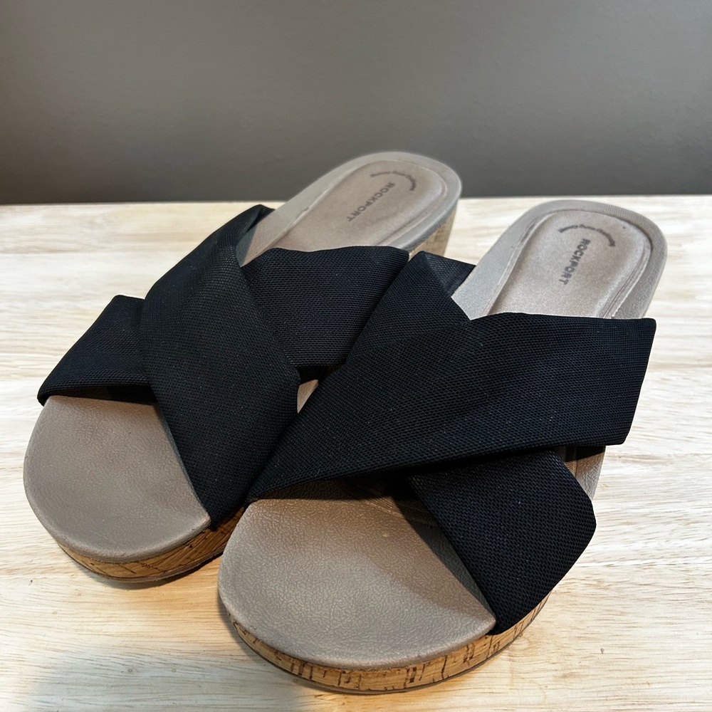 Black, platform sandal, size 9.5